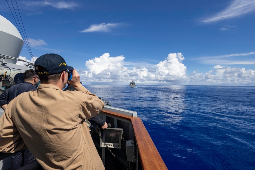 USS Carl M. Levin Conducts Replenishment-at-Sea