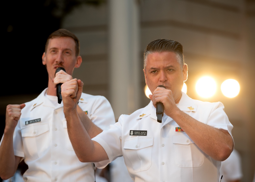 Navy Band performs at the Navy Memorial Plaza