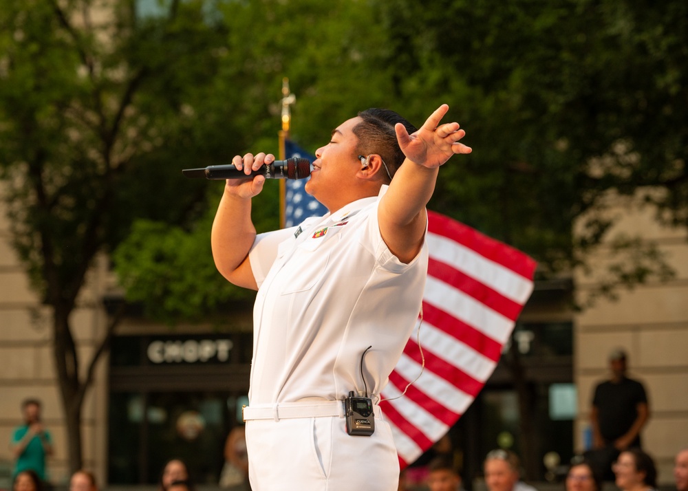 Navy Band performs at the Navy Memorial Plaza