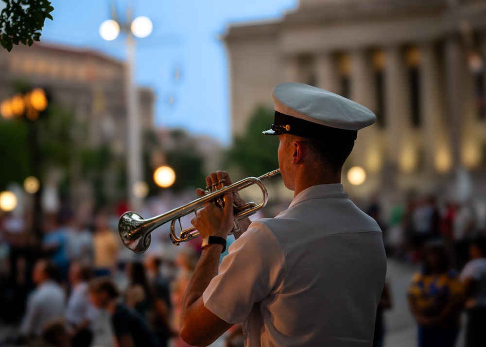 Navy Band performs at the Navy Memorial Plaza