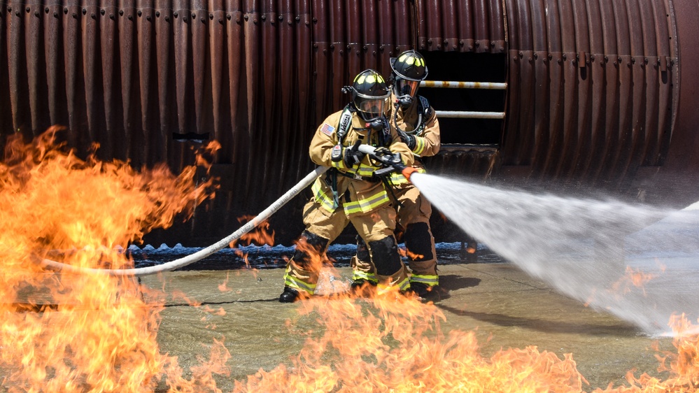 Travis AFB firefighters perform live-fire training