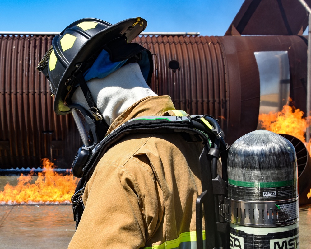 Travis AFB firefighters perform live-fire training