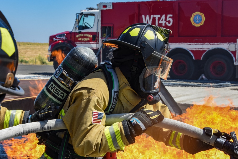 Travis AFB firefighters perform live-fire training