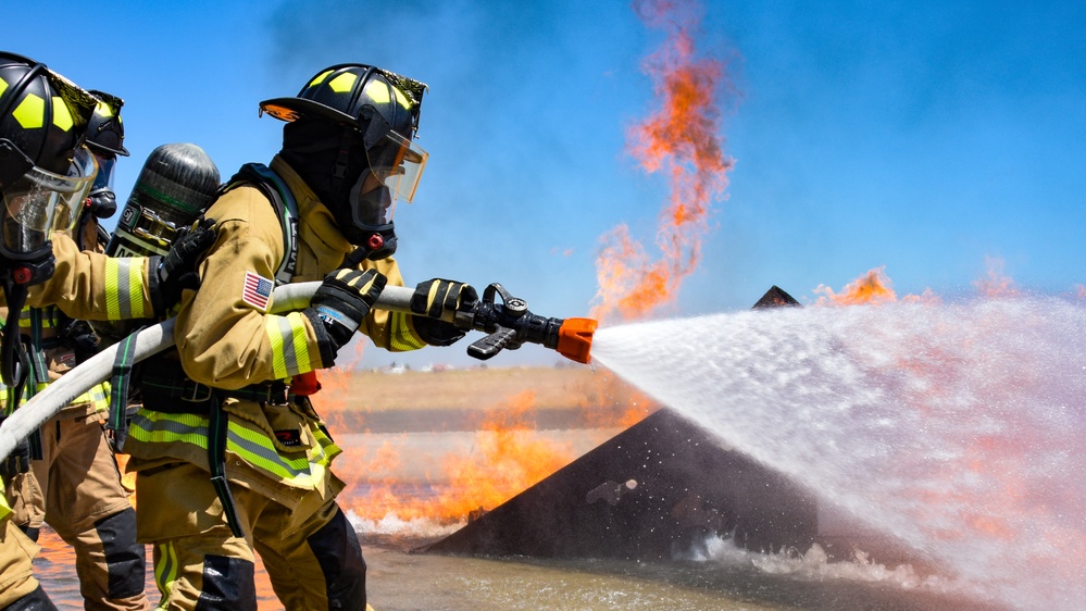 Travis AFB firefighters perform live-fire training