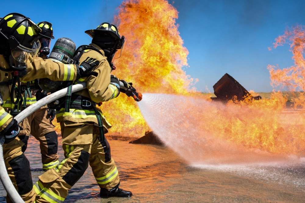 Travis AFB firefighters perform live-fire training