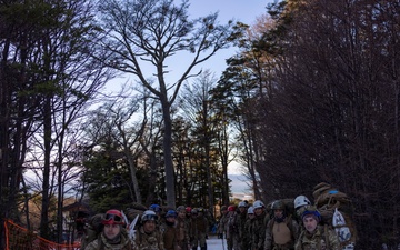 U.S. Marine Engineers conduct hike during Cold Weather Training in Argentina