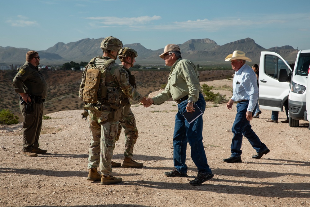 New Mexico Senators visit JTF-SB Soldiers at the southern border