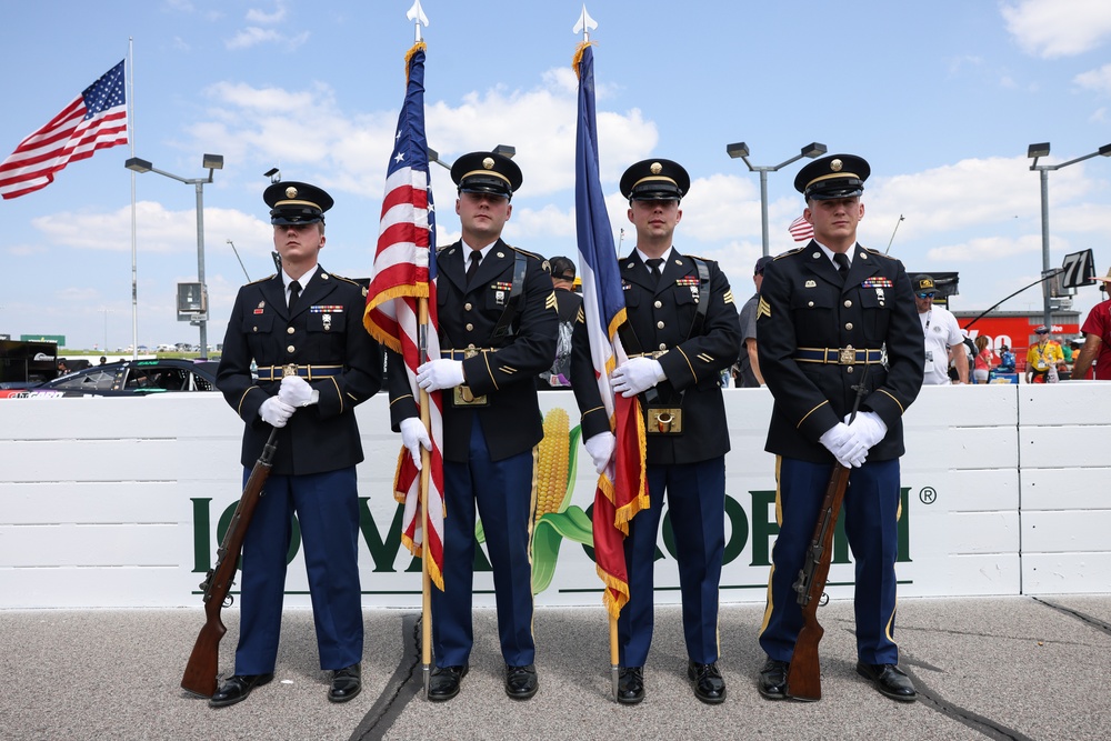 Iowa National Guard honor guard at Iowa Corn 350