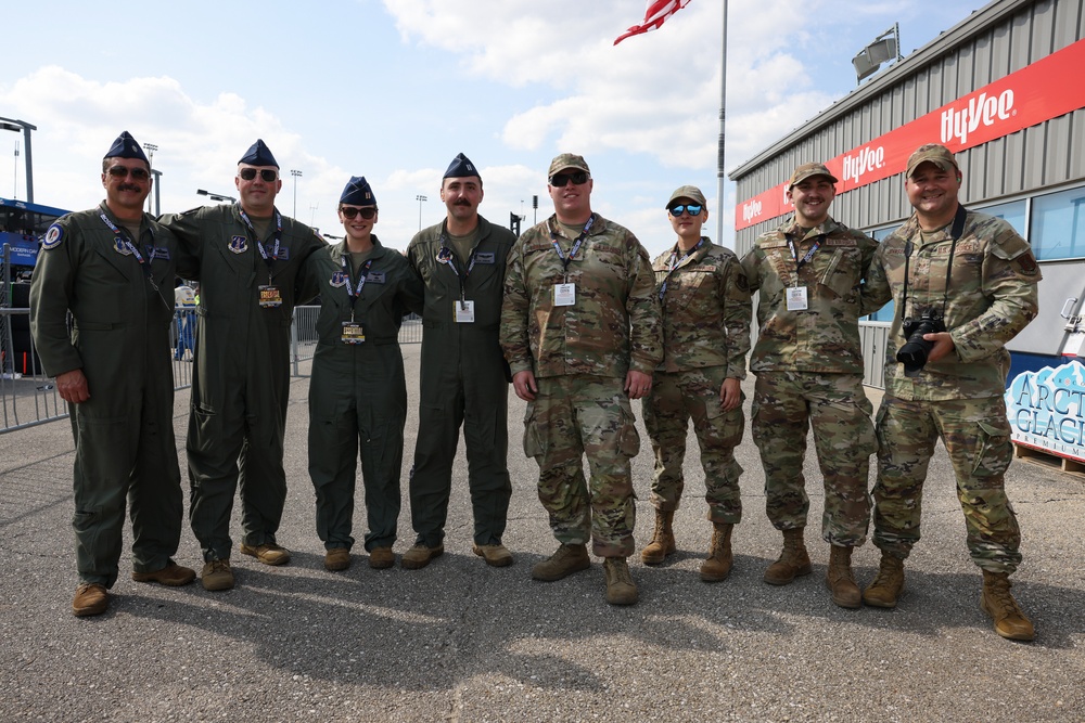 Iowa Air National Guard after KC-135 flyover at Iowa Corn 350