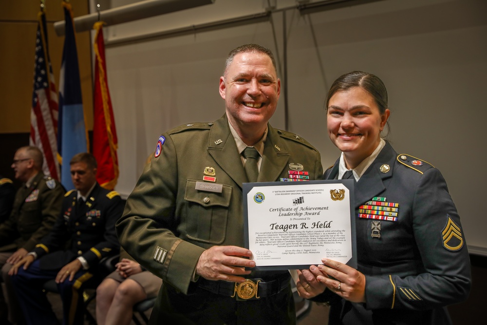 175th RTI Holds OCS and WOCS Graduation Ceremony at Camp Ripley