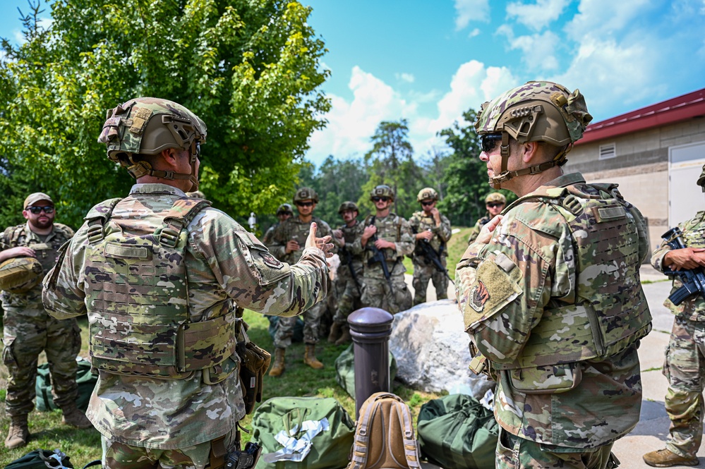 22nd Air Task Force leadership visits Airmen forward deployed to Alpina Combat Readiness Training Center during Exercise Northern Strike 25-2