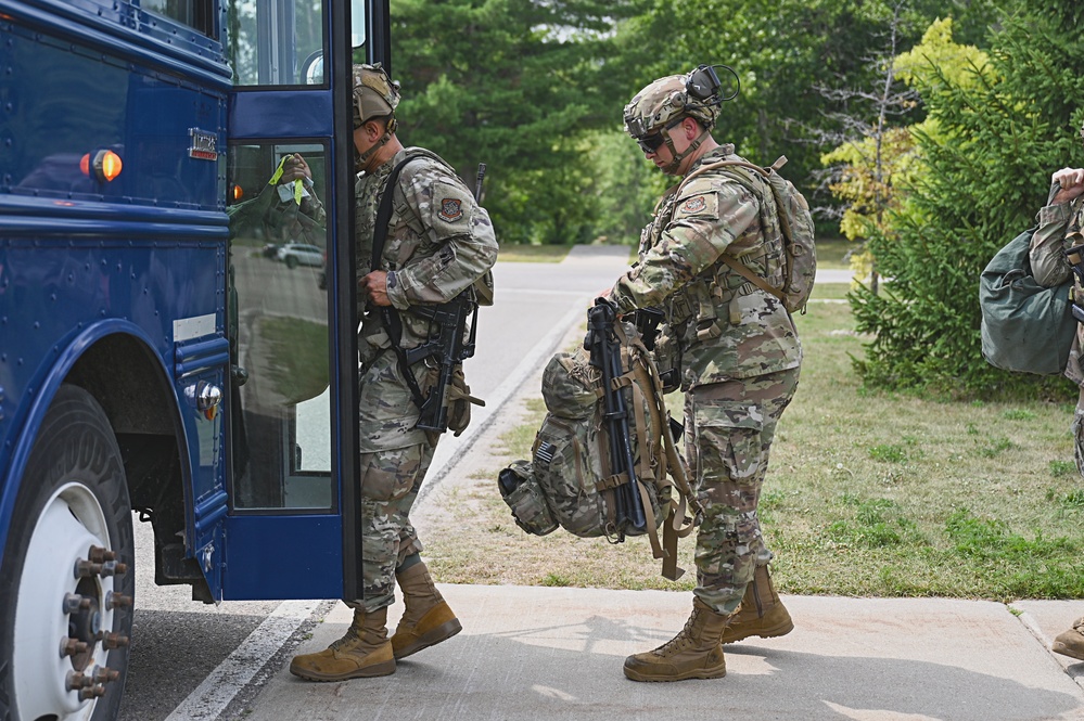22nd Air Task Force leadership visits Airmen forward deployed to Alpina Combat Readiness Training Center during Exercise Northern Strike 25-2