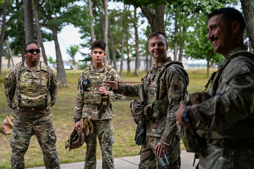 22nd Air Task Force leadership visits Airmen forward deployed to Alpina Combat Readiness Training Center during Exercise Northern Strike 25-2