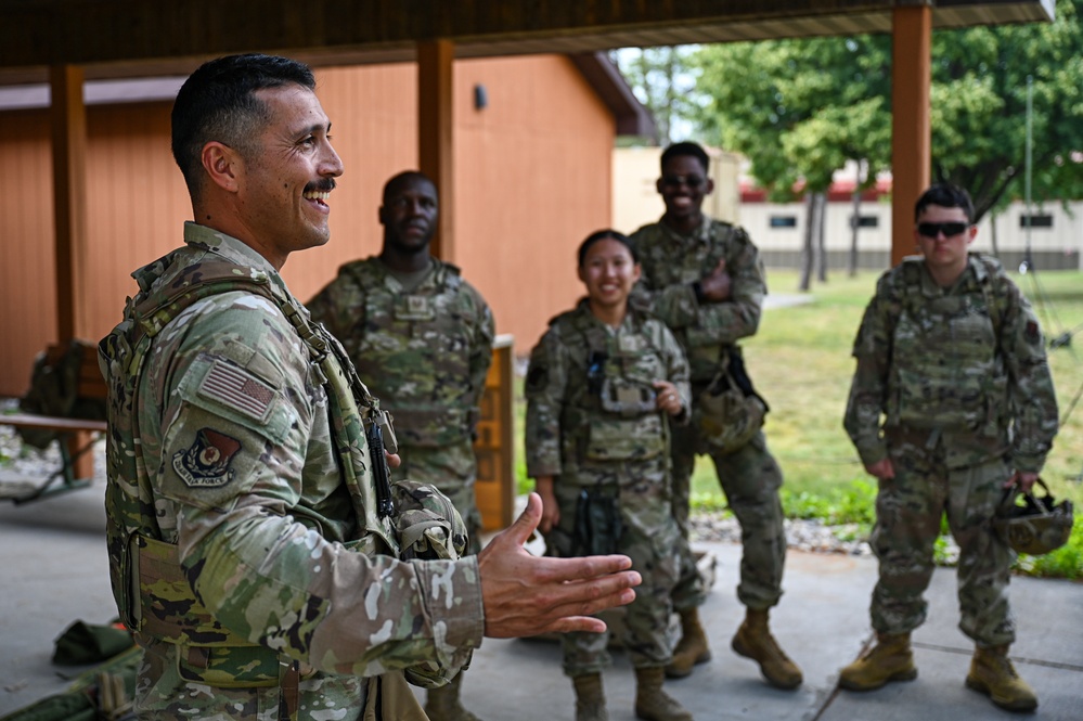 22nd Air Task Force leadership visits Airmen forward deployed to Alpina Combat Readiness Training Center during Exercise Northern Strike 25-2
