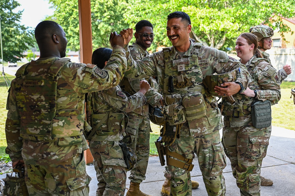 22nd Air Task Force leadership visits Airmen forward deployed to Alpina Combat Readiness Training Center during Exercise Northern Strike 25-2