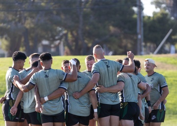 All Marine Rugby Team scrimmages with local team