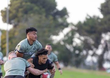 All Marine Rugby Team scrimmages with local team