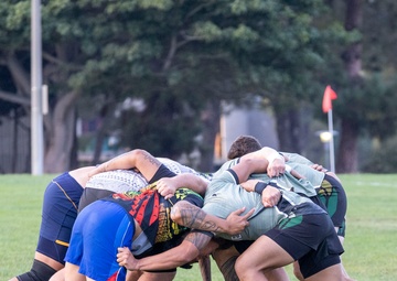 All Marine Rugby Team scrimmages with local team