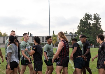 All Marine Rugby Team scrimmages with local team