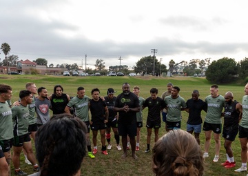 All Marine Rugby Team scrimmages with local team