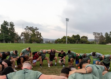 All Marine Rugby Team scrimmages with local team