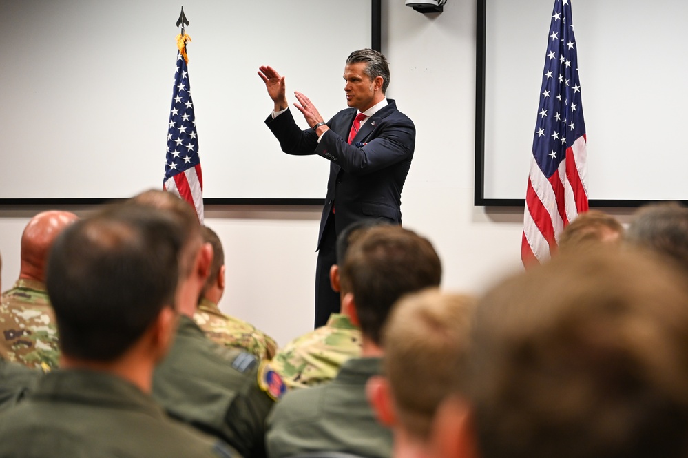 SECDEF visits JBER, speaks with troops