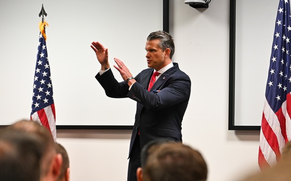 SECDEF visits JBER, speaks with troops