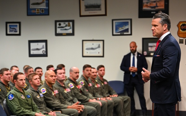 SECDEF visits JBER, speaks with troops