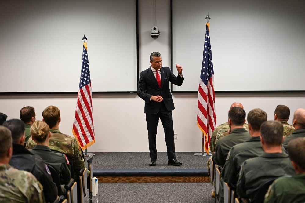 SECDEF visits JBER, speaks with troops