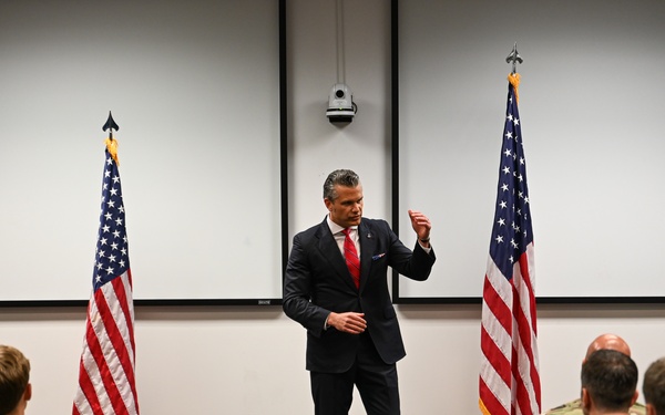 SECDEF visits JBER, speaks with troops