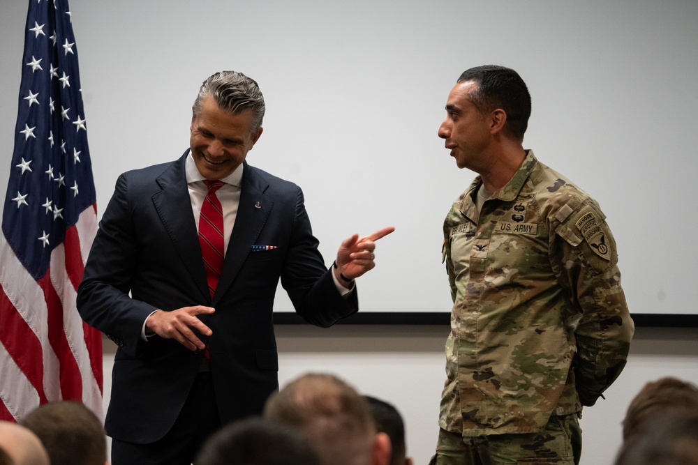 SECDEF visits JBER, speaks with troops