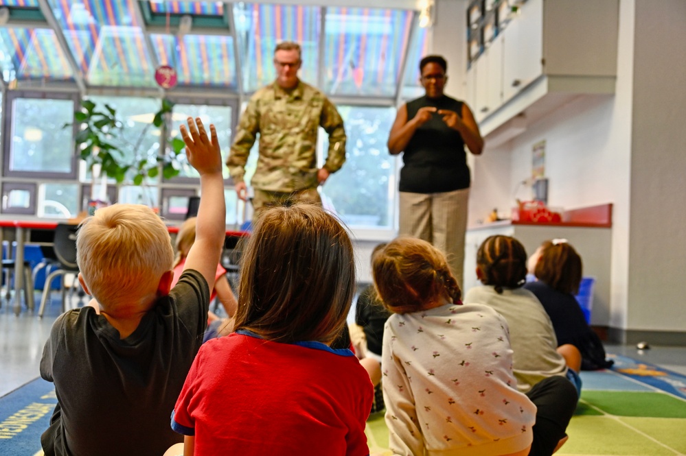 Walk-through with command team at Robinson Barracks ES