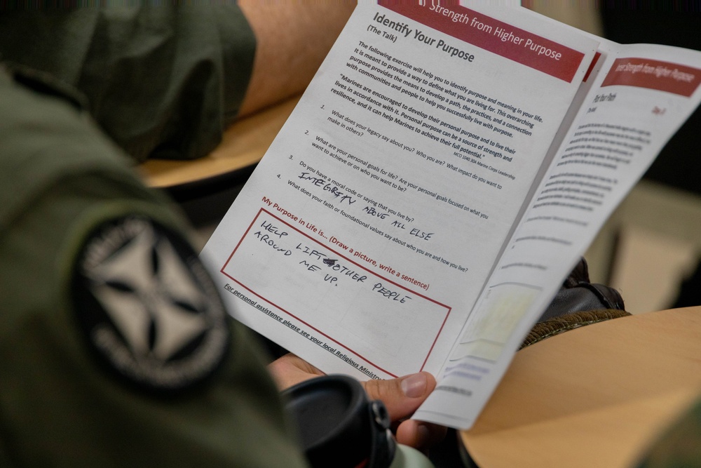 MAG-36 religious program specialists teach spiritual fitness to HMLA-169 Marines