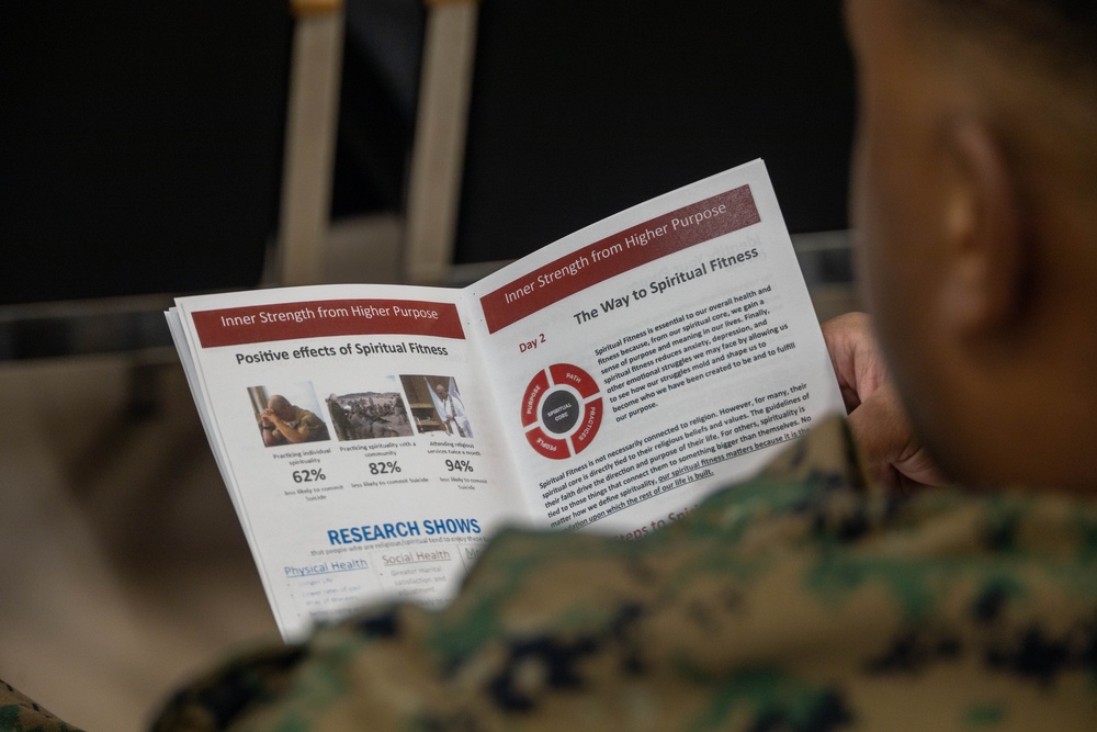MAG-36 religious program specialists teach spiritual fitness to HMLA-169 Marines