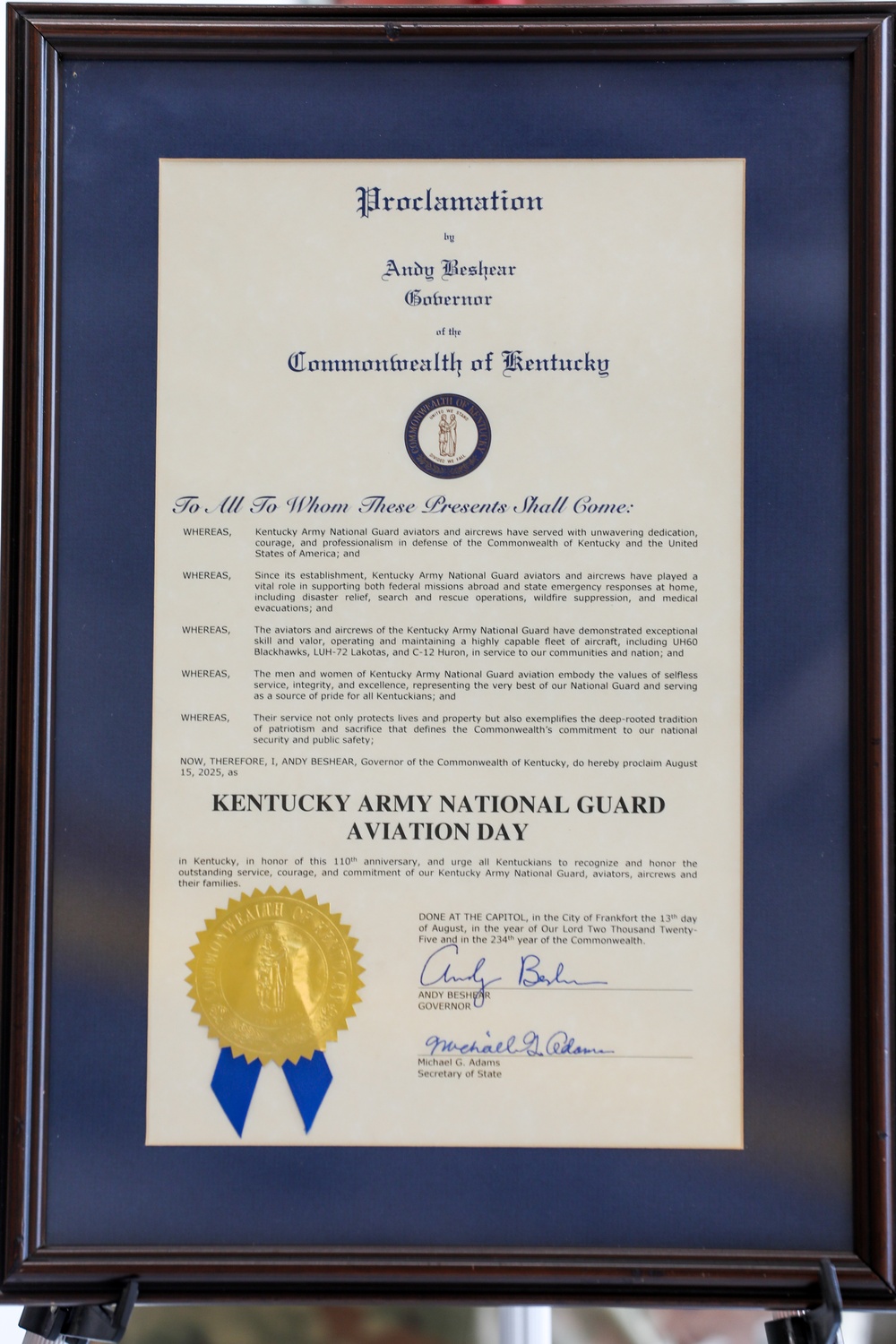 Kentucky Guard aviation celebrates pioneer pilot and 110th anniversary