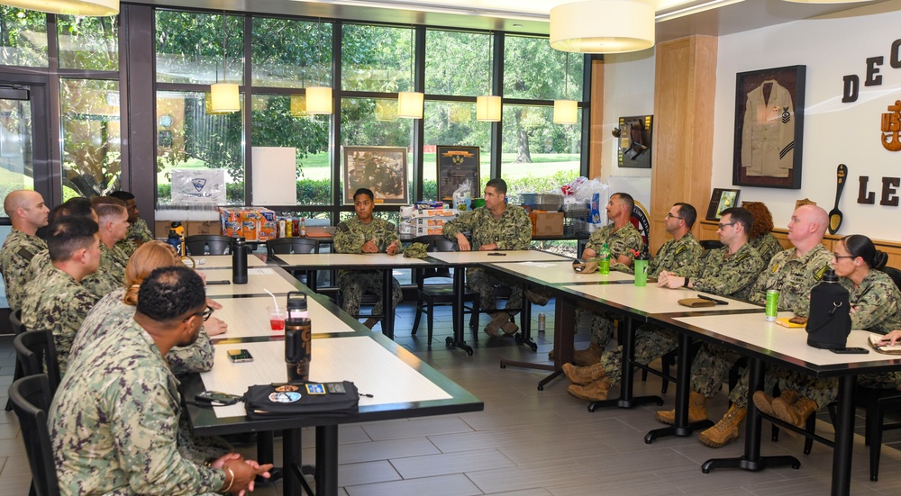 Force Master Chief PatrickPaul Mangaran visits NMCCL during Chief Season