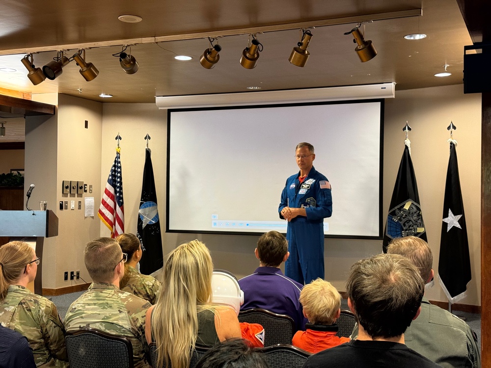 USSF Guardian and Crew-9 Commander Brig. Gen. Nick Hague shares ISS Experience with Peterson SFB