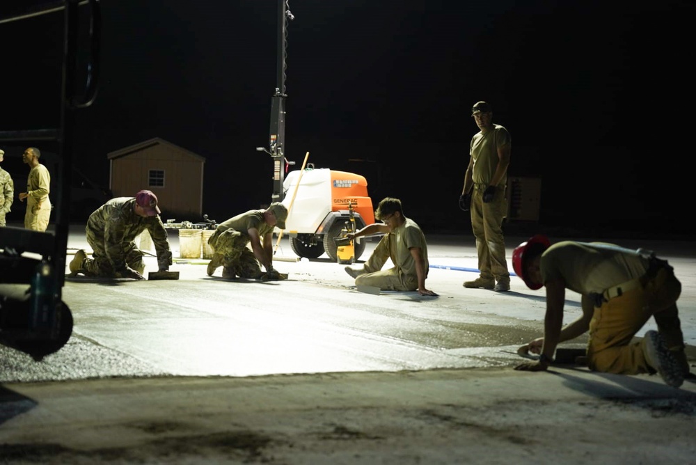 Missouri Airmen pour concrete for new RADR training pad in Pennsylvania