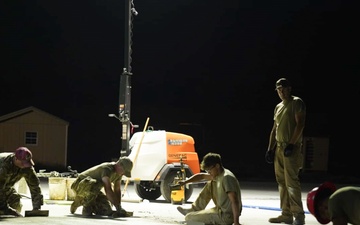 Missouri Airmen pour concrete for new RADR training pad in Pennsylvania