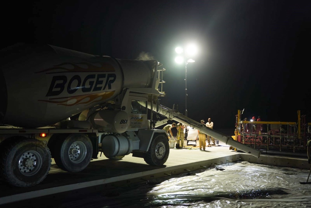 Missouri Airmen pour concrete for new RADR training pad in Pennsylvania
