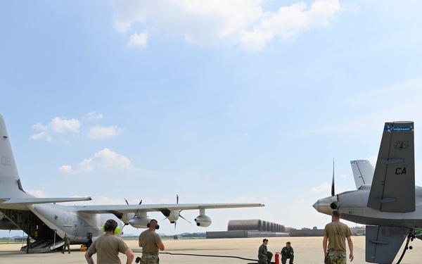 USMC refuels California Air Guard MQ-9 at Gwangju for the first time