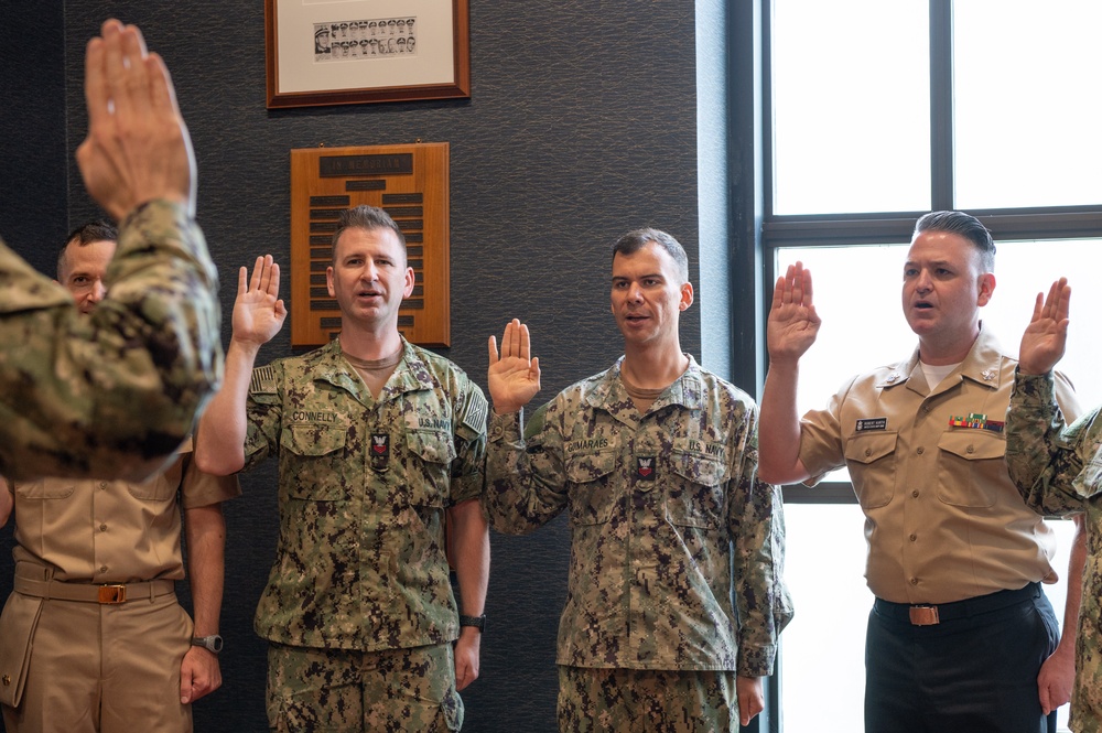 Capt. Robert &amp;quot;Seph&amp;quot; Coats leads reenlistment ceremony in the U.S. Navy Band's historic vestibule
