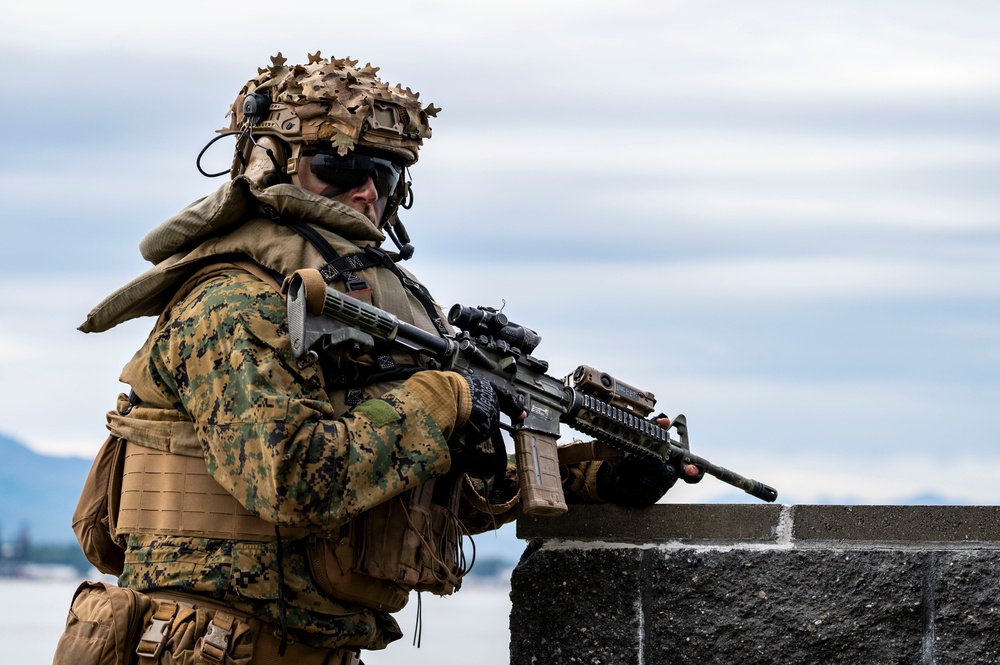 U.S. Marines and Coast Guardsmen conduct port seizure during Arctic Edge 2025