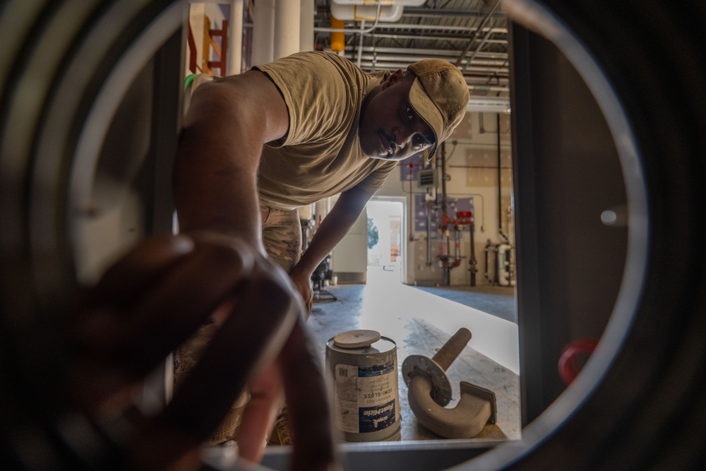 Turn up the heat: HVAC Airmen perform preventative maintenance