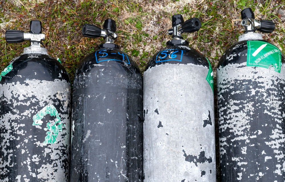 U.S. Navy EOD Mobile Unit 11 conducts diving operations during Arctic Edge 2025