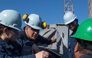 Ronald Reagan Sailors Perform IFLOLS Maintenance