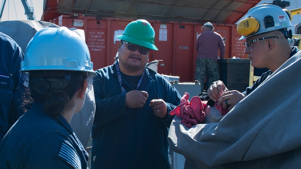 Ronald Reagan Sailors Perform IFLOLS Maintenance