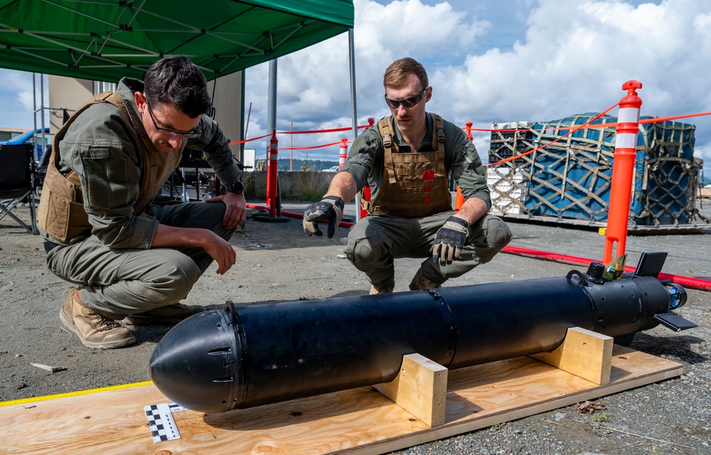 U.S. Marine EOD technicians conduct exploitation operations during Arctic Edge 2025