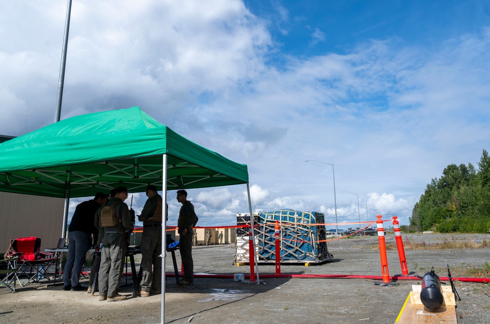 U.S. Marine EOD technicians conduct exploitation operations during Arctic Edge 2025