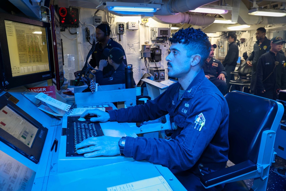 Frank E. Petersen Jr. conducts damage control exercise